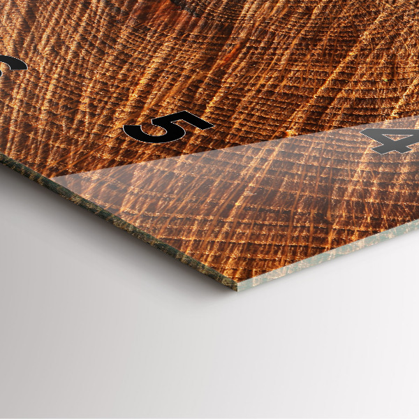 Ceas pătrat de perete din sticlă Lemn decorativ