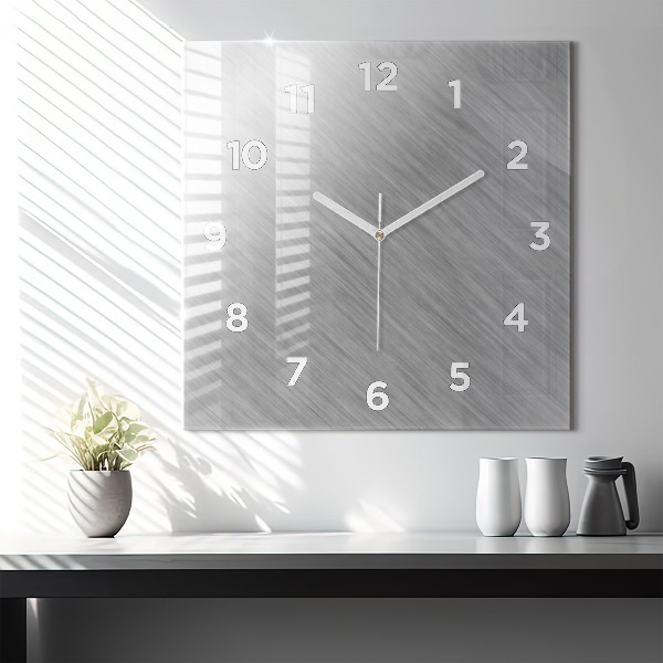 Ceas pătrat de perete din sticlă Perete metalic