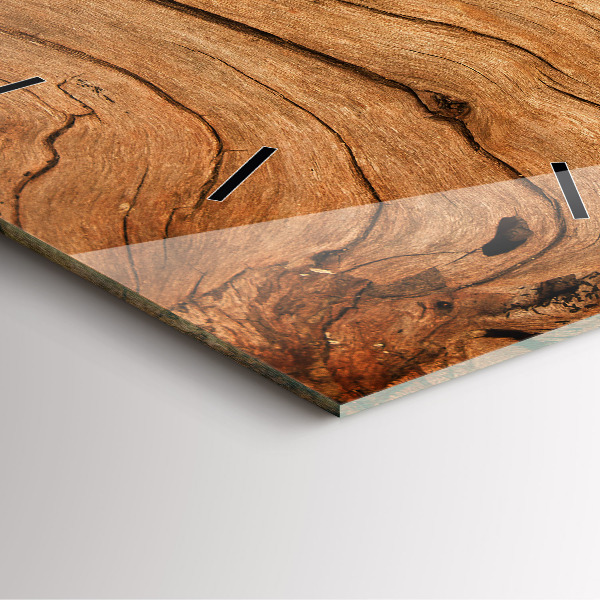 Ceas pătrat de perete din sticlă Lemn vechi