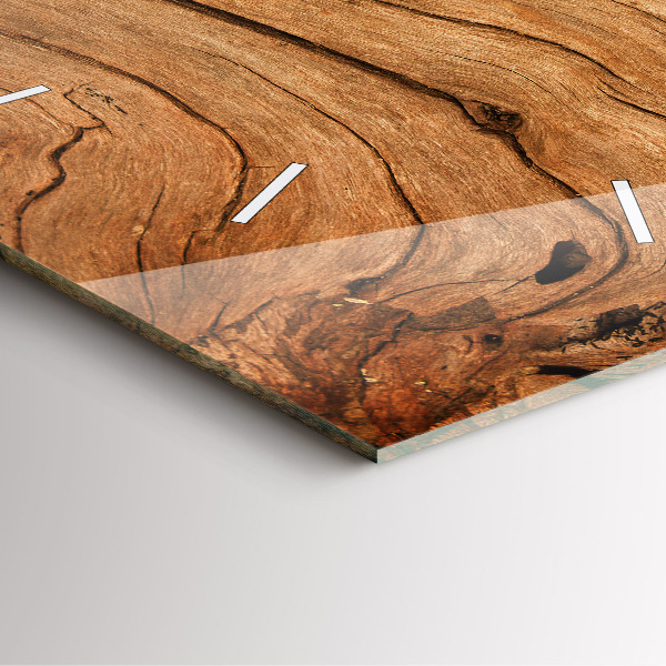 Ceas pătrat de perete din sticlă Lemn vechi