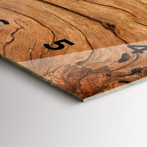 Ceas pătrat de perete din sticlă Lemn vechi