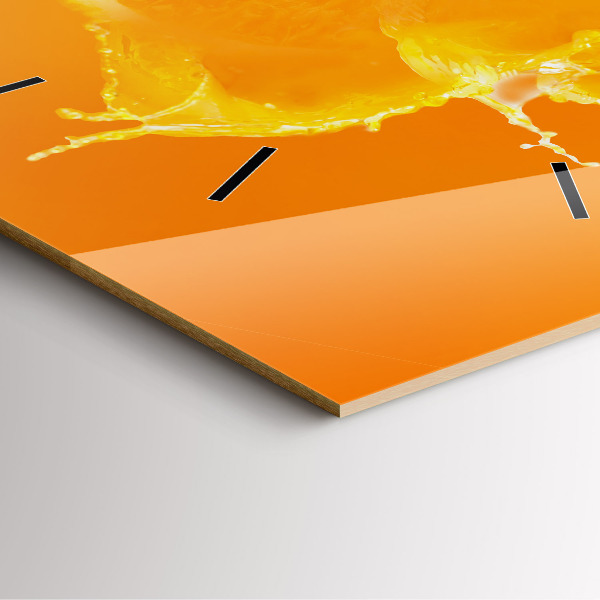 Ceas pătrat de perete din sticlă Portocale