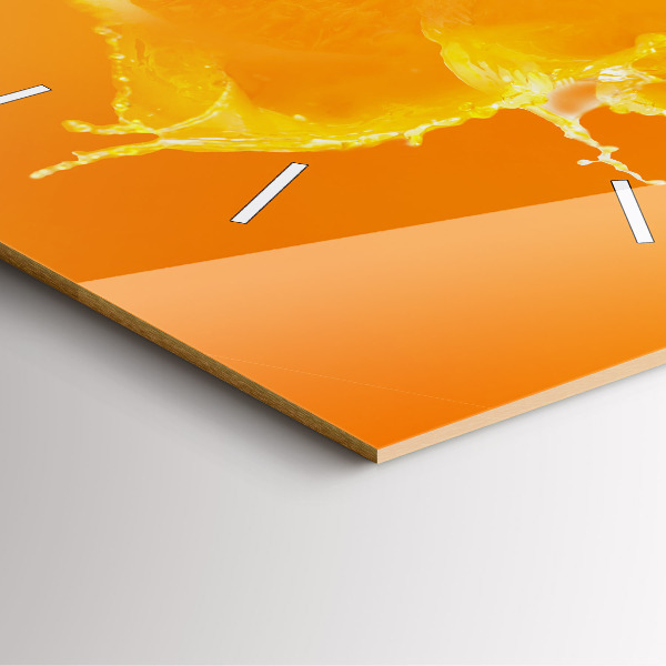 Ceas pătrat de perete din sticlă Portocale