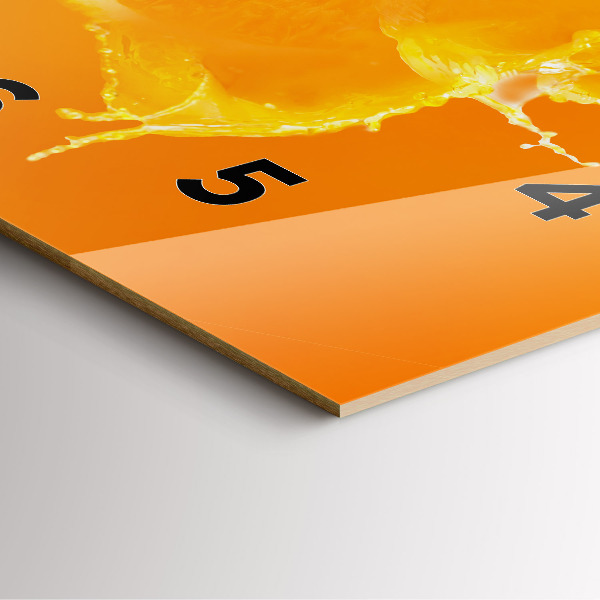 Ceas pătrat de perete din sticlă Portocale