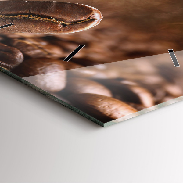 Ceas pătrat de perete din sticlă Boabe de cafea