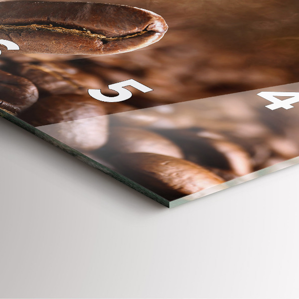 Ceas pătrat de perete din sticlă Boabe de cafea