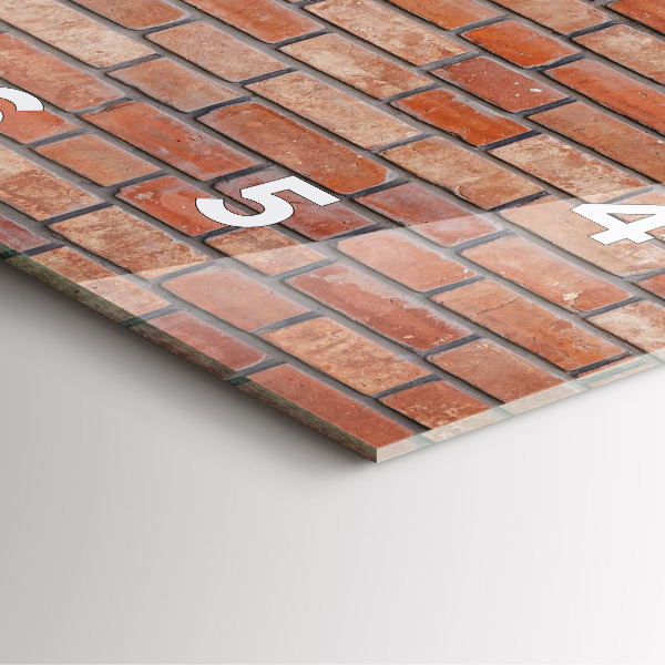 Ceas pătrat de perete din sticlă Zid de cărămidă