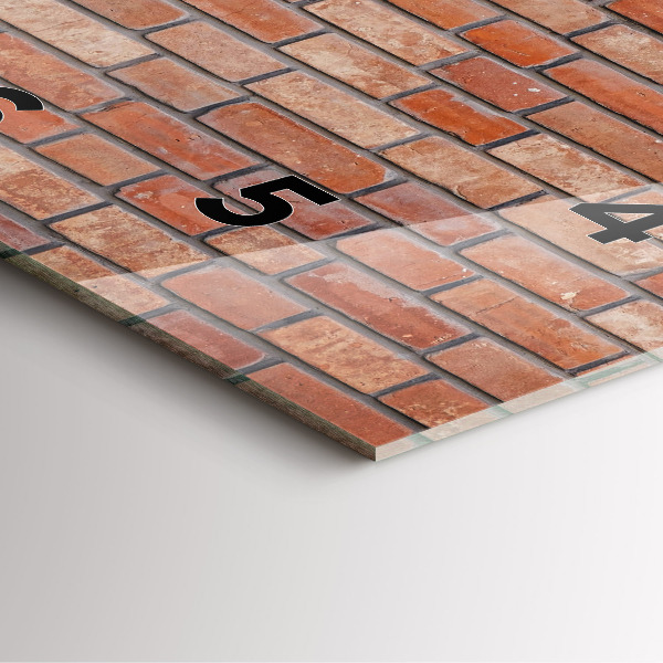 Ceas pătrat de perete din sticlă Zid de cărămidă