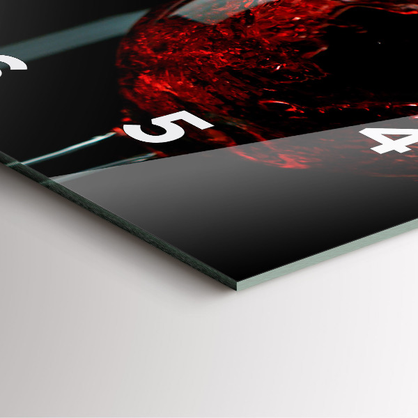 Ceas pătrat de perete din sticlă O sticlă de vin