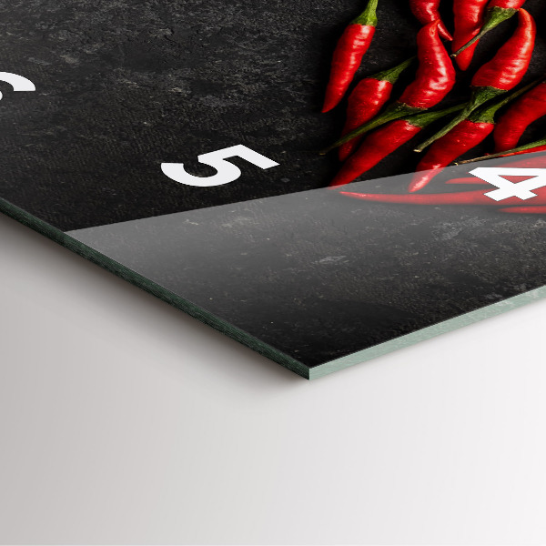 Ceas pătrat de perete din sticlă Inimă făcută din ardei