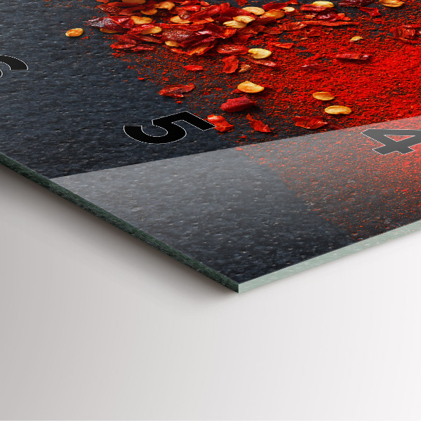 Ceas pătrat de perete din sticlă Condiment cu ardei roșu