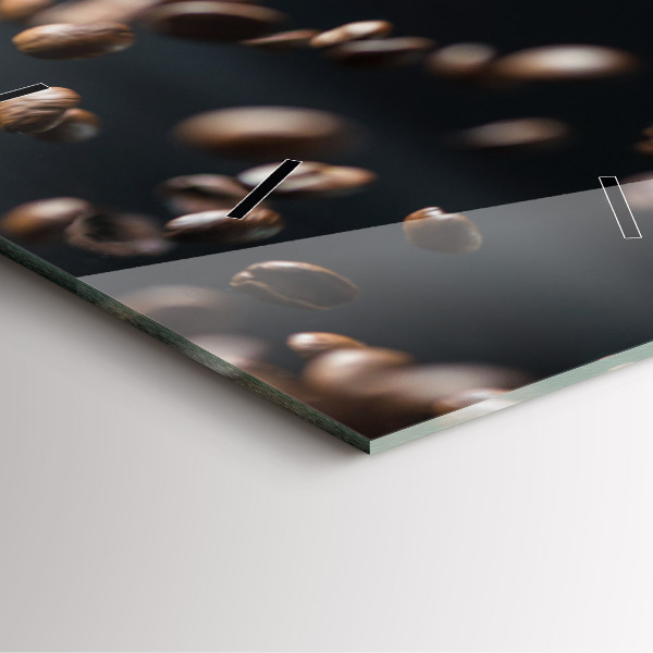 Ceas pătrat de perete din sticlă Boabe de cafea