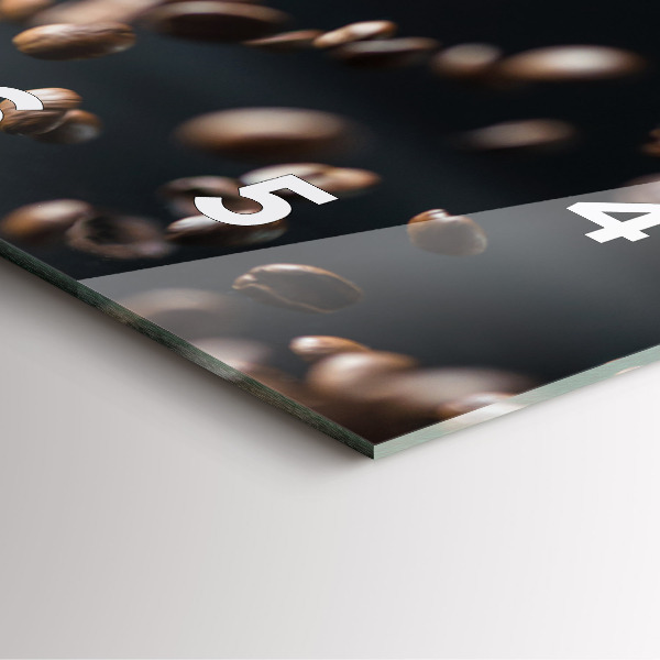 Ceas pătrat de perete din sticlă Boabe de cafea