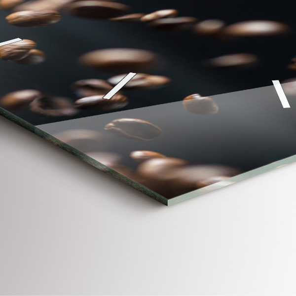 Ceas pătrat de perete din sticlă Boabe de cafea