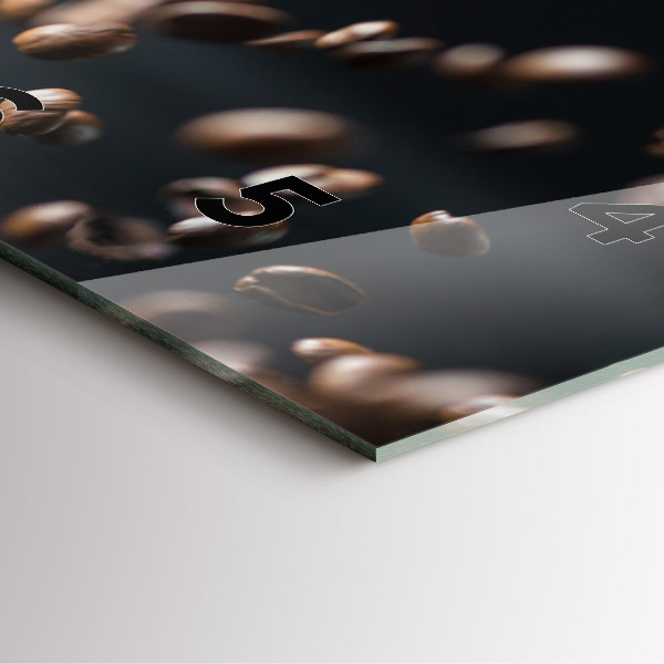 Ceas pătrat de perete din sticlă Boabe de cafea