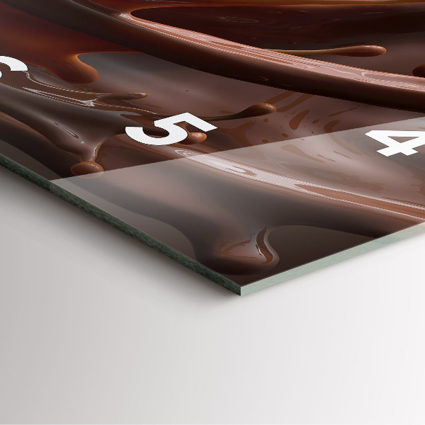 Ceas pătrat de perete din sticlă Valuri de cacao