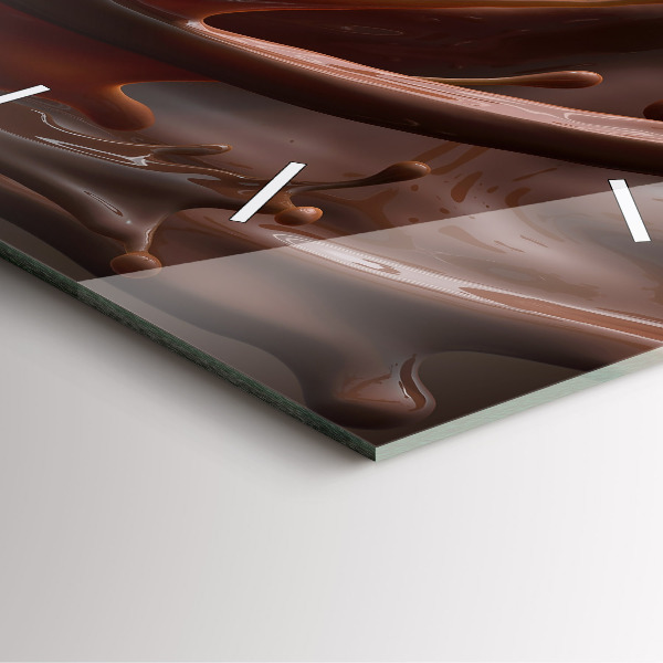 Ceas pătrat de perete din sticlă Valuri de cacao
