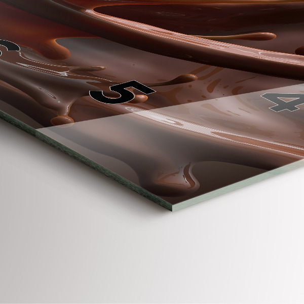 Ceas pătrat de perete din sticlă Valuri de cacao