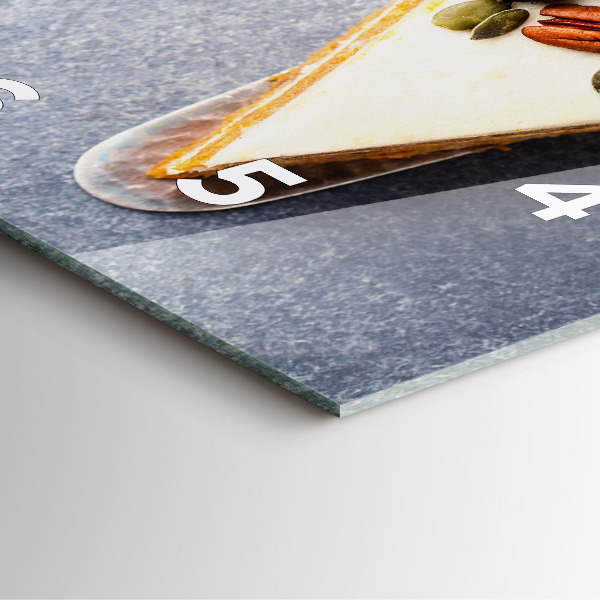 Ceas pătrat de perete din sticlă O bucată de tort