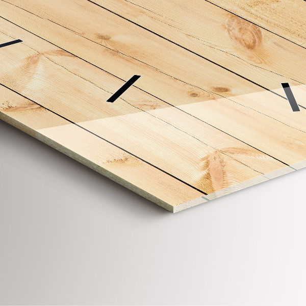 Ceas pătrat de perete din sticlă Scânduri de lemn