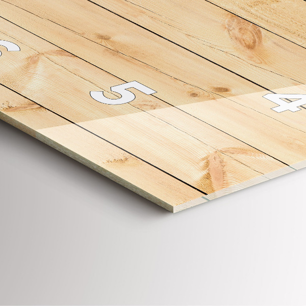 Ceas pătrat de perete din sticlă Scânduri de lemn