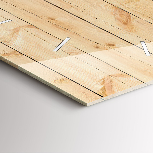 Ceas pătrat de perete din sticlă Scânduri de lemn