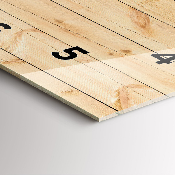 Ceas pătrat de perete din sticlă Scânduri de lemn