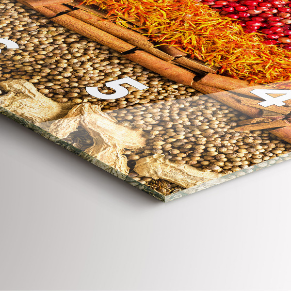 Ceas pătrat de perete din sticlă Rânduri de condimente