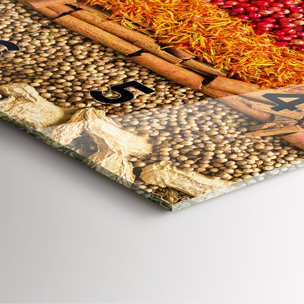 Ceas pătrat de perete din sticlă Rânduri de condimente