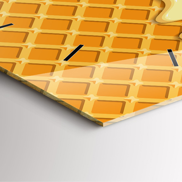 Ceas pătrat de perete din sticlă Vafe si inghetata