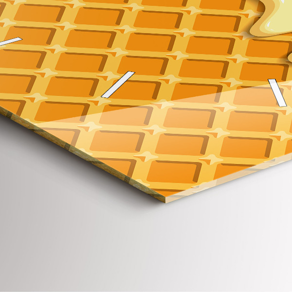 Ceas pătrat de perete din sticlă Vafe si inghetata