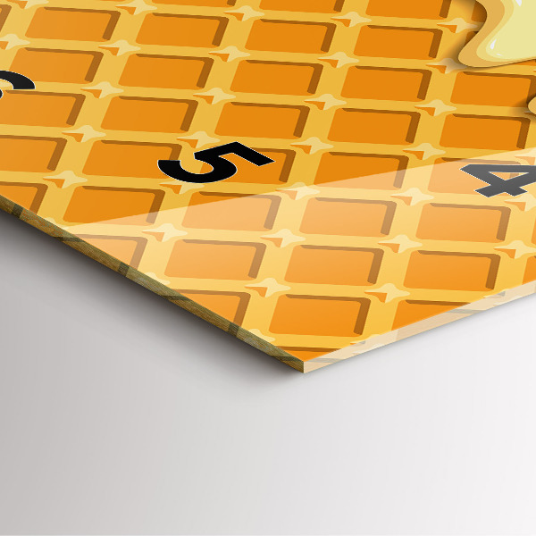 Ceas pătrat de perete din sticlă Vafe si inghetata