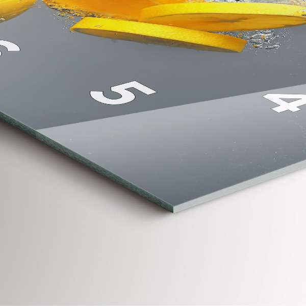 Ceas pătrat de perete din sticlă Citrice în apă