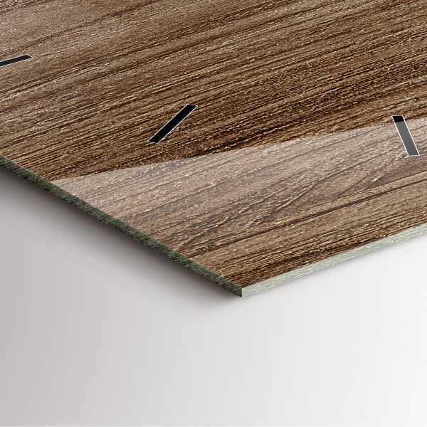 Ceas pătrat de perete din sticlă Lemn închis la culoare