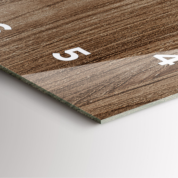 Ceas pătrat de perete din sticlă Lemn închis la culoare