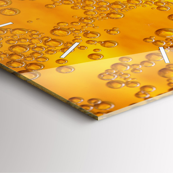 Ceas pătrat de perete din sticlă Bere cu spumă