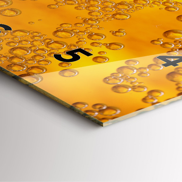 Ceas pătrat de perete din sticlă Bere cu spumă