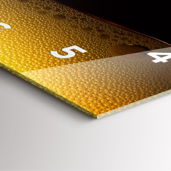 Ceas pătrat de perete din sticlă Suc de portocale