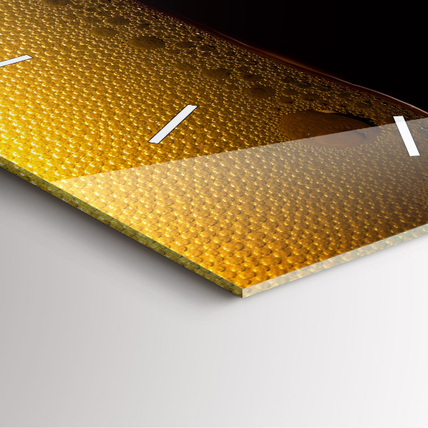 Ceas pătrat de perete din sticlă Suc de portocale