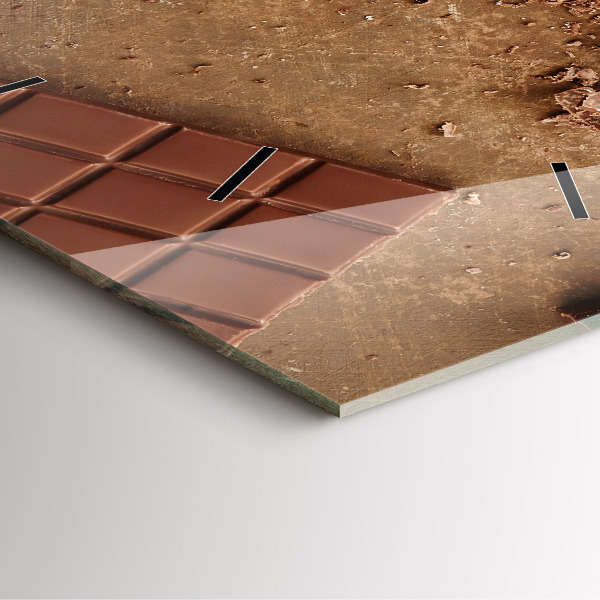 Ceas pătrat de perete din sticlă Batoane de ciocolată