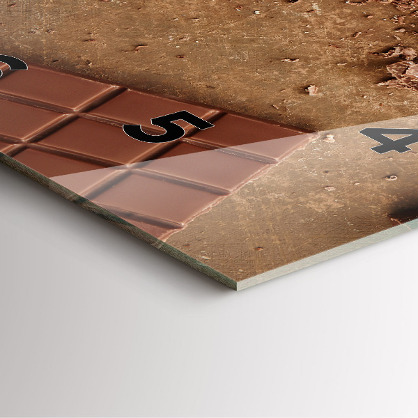 Ceas pătrat de perete din sticlă Batoane de ciocolată