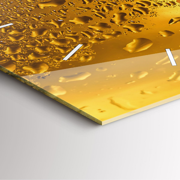 Ceas pătrat de perete din sticlă O cană de bere