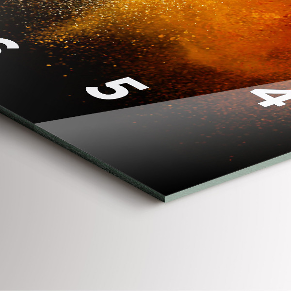 Ceas pătrat de perete din sticlă Condimentele vărsate