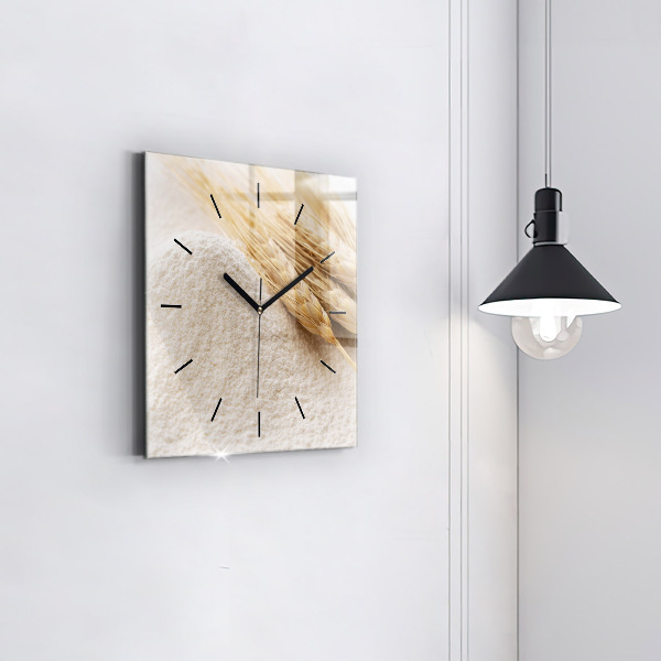 Ceas pătrat de perete din sticlă Făină și spice