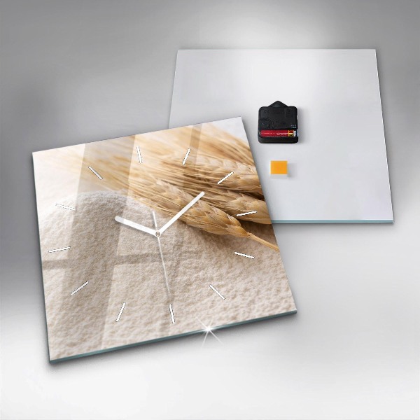 Ceas pătrat de perete din sticlă Făină și spice