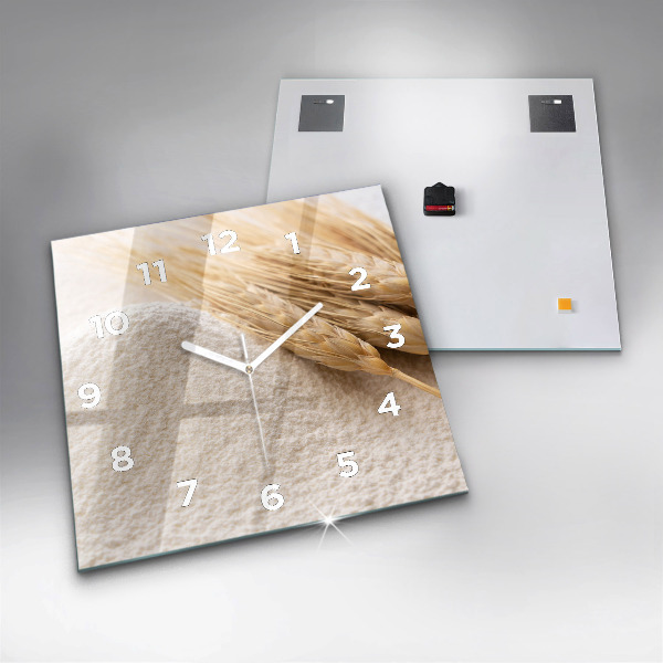 Ceas pătrat de perete din sticlă Făină și spice