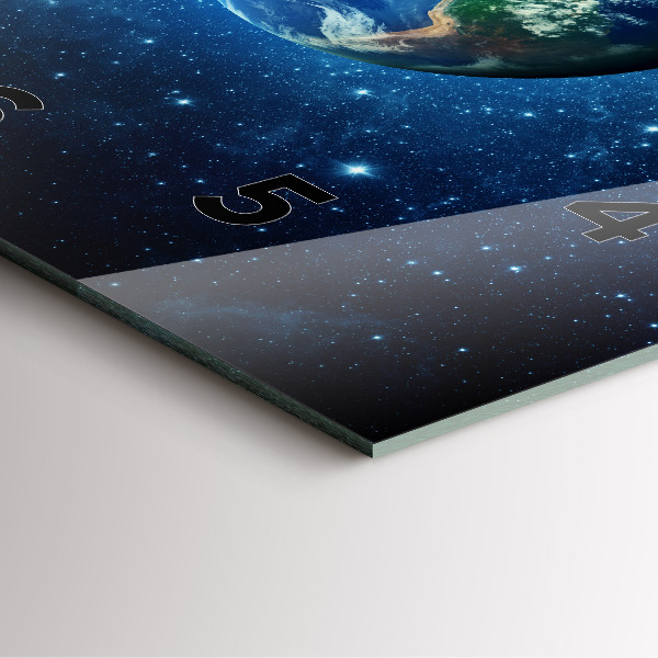 Ceas pătrat de perete din sticlă Pământul și galaxia - NASA