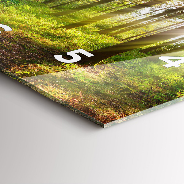 Ceas pătrat de perete din sticlă Răsărit de pădure