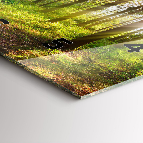 Ceas pătrat de perete din sticlă Răsărit de pădure