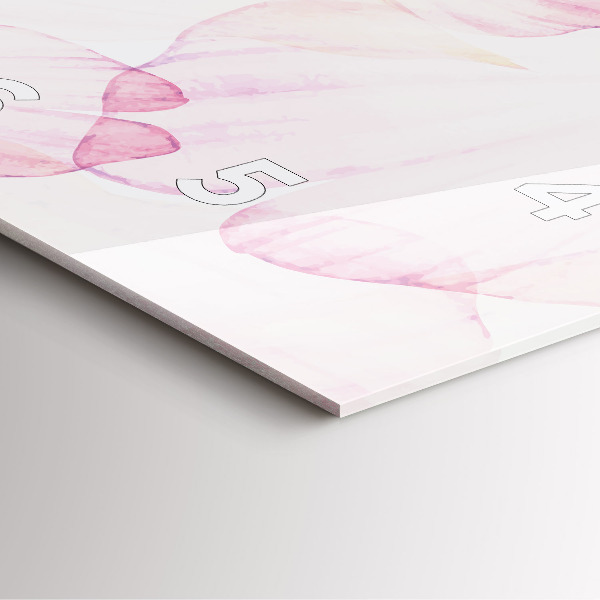 Ceas pătrat de perete din sticlă Petale de acuarelă